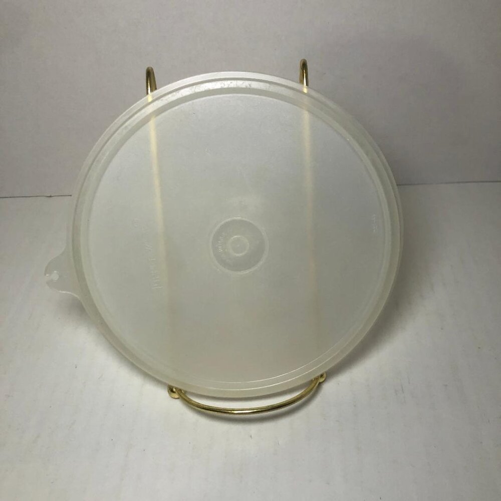 Tupperware  Vintage Clear Replacement Lid #227-44 Sheer Seal Made in USA - C Tab